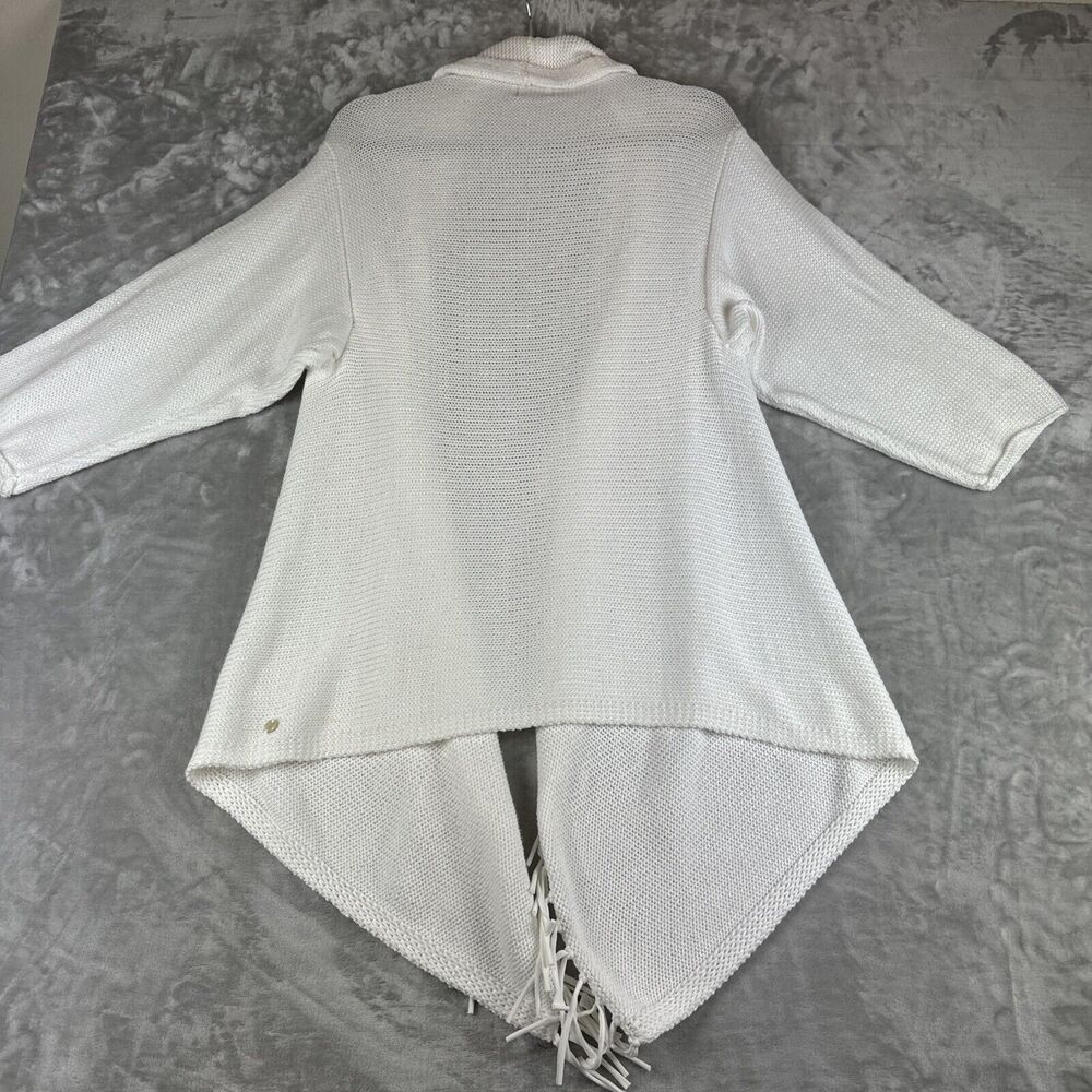 Pure Handknit for Fresh Produce Open Cardigan Women's XS/S White Fringe (1032) - Picture 6 of 11